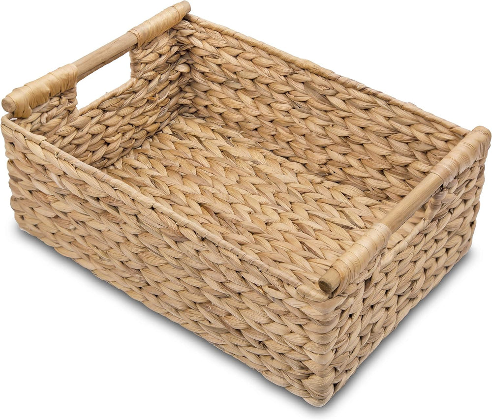 VATIMA Hyacinth Large Wicker Basket 15.5x10.8x6.2"