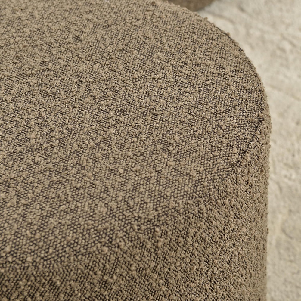 KINWELL Modern Round Boucle Ottoman Set of 2 (18" Dx 18" W x 18&quo...