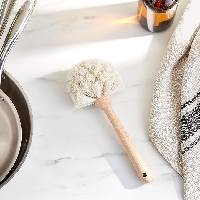 Fox Run Kitchen Brush, Natural Horsehair Fiber Dish and Glass Brush - Image 7