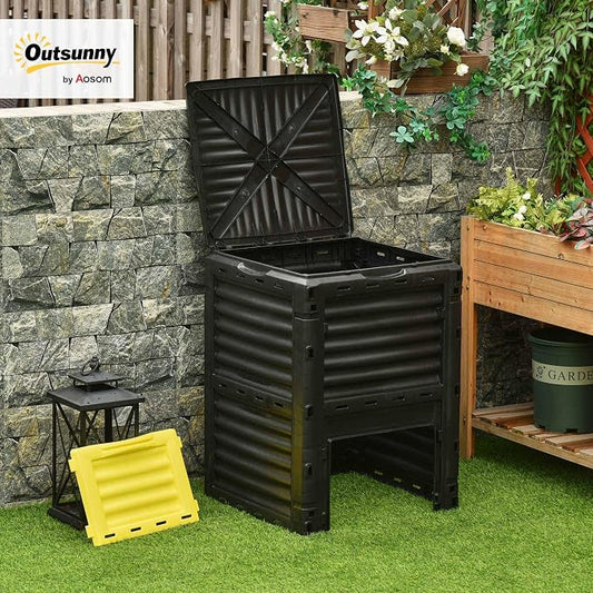 Outsunny Garden Compost Bin 80 Gallon Outdoor Large Capacity Composter Fast - Image 2