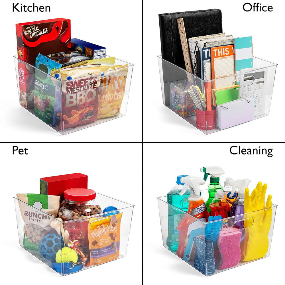 ClearSpace Clear Plastic Storage Bins for Kitchen, Fridge, Pantry, 6 Pack