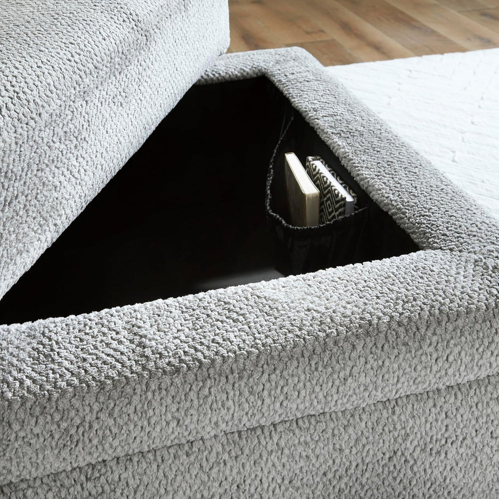 Signature Design by Ashley Square Ottoman with Storage and Cup Holders