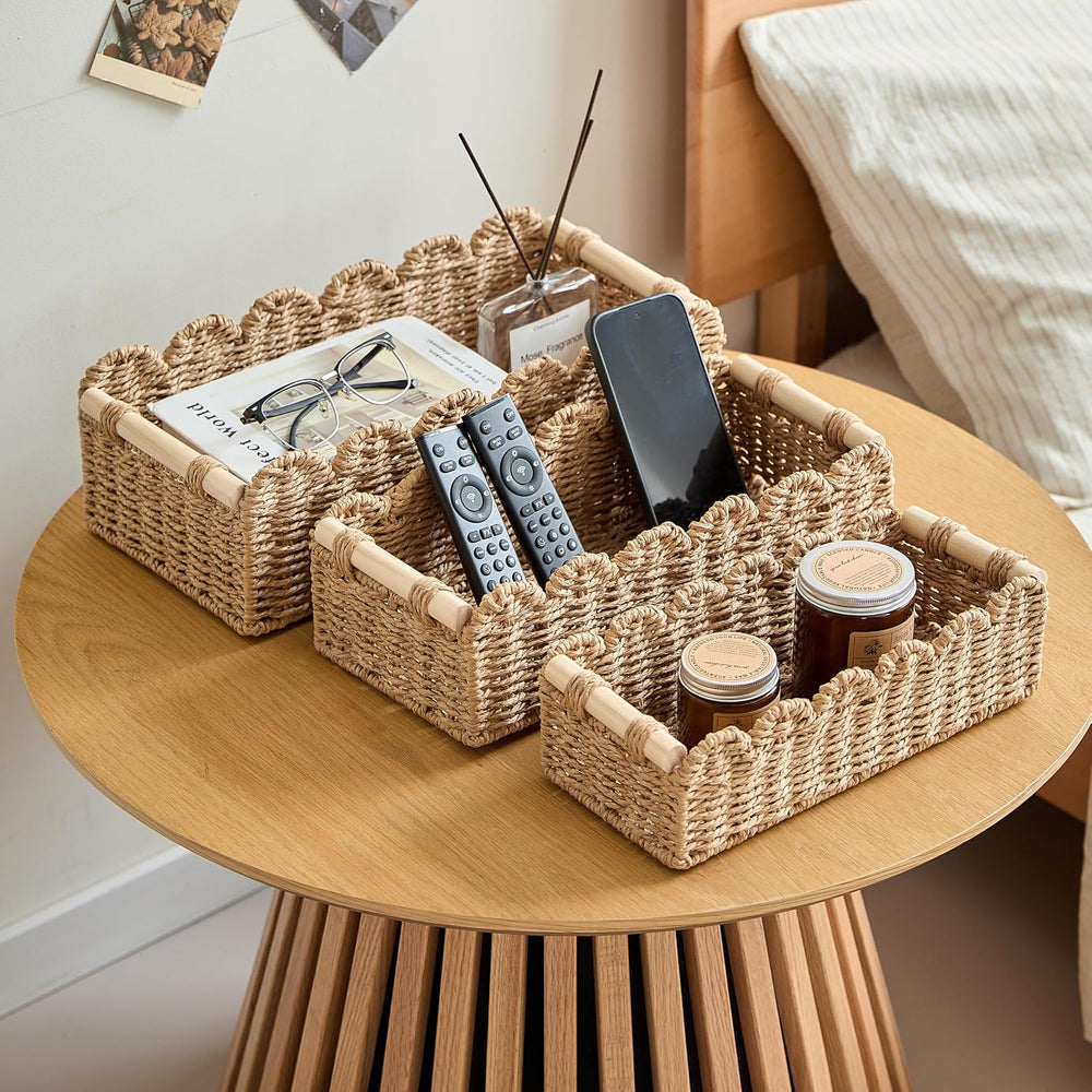 Decorative Basket Set of 3 (Large, Medium, Small), Toilet Paper Storage Baske...