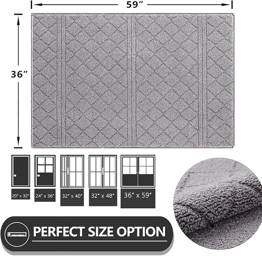 REFETONE Indoor Doormat, Front Back Door Mat 36"x59" Absorbent Rubber Backing - Image 2