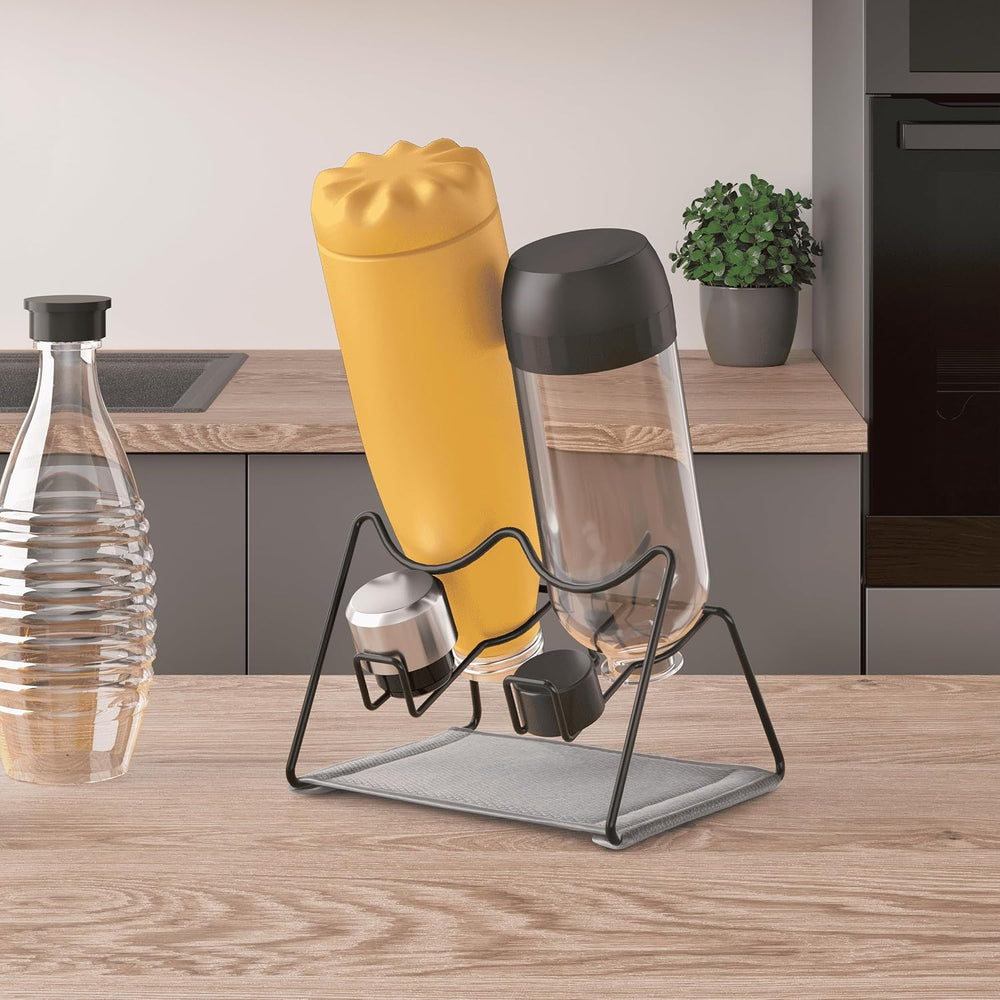 Metaltex Bottle Drainer, Polytherm, Black, für 2 Flaschen