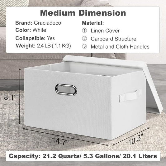 Medium 15" 21 Quart Collapsible Stackable Storage Bins - Image 2