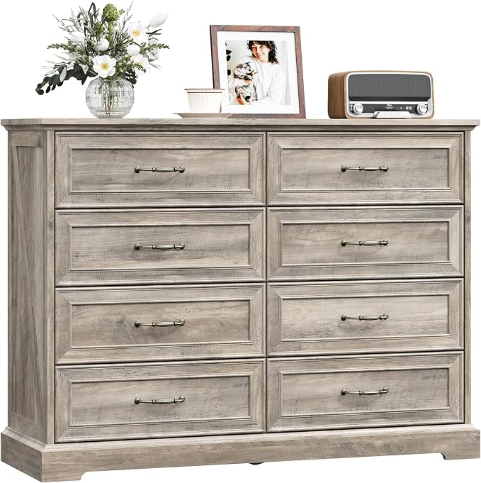 8 Drawer Dresser for Bedroom, Rustic Farmhouse Dresser - Image 8