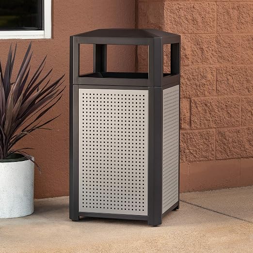 Safco Evos Steel Trash Can, 38 Gallons, Indoor and Outdoor Use, Commercial - Image 7