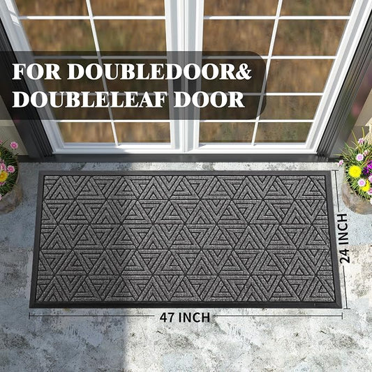 Yimobra Large Door Mat 47x24, All-Weather Waterproof Non-Slip Welcome Matt - Image 2