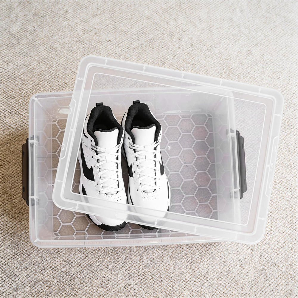 Citylife 33 Qt Ultra-Thick Plastic Clear Storage Bins with Lids, 4-Pack