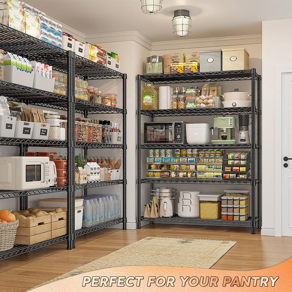REIBII 1984LBS Heavy Duty Wire Shelving Unit with Wheels, 75.2" H Storag...