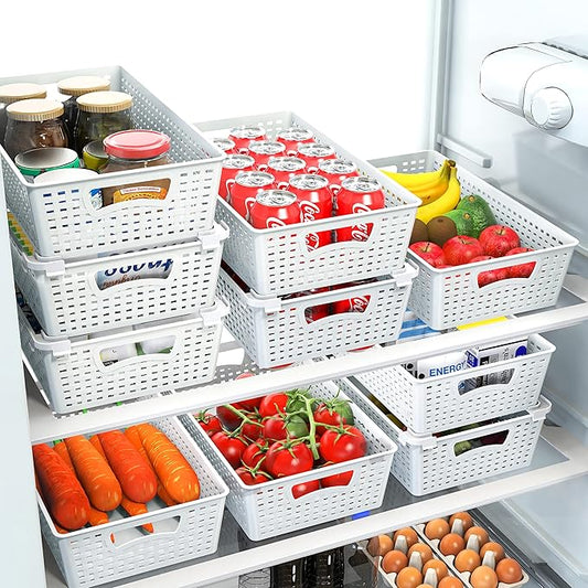 Simple Houseware Plastic Stackable Storage Basket Pantry Organizer, 6 Pack - Image 2