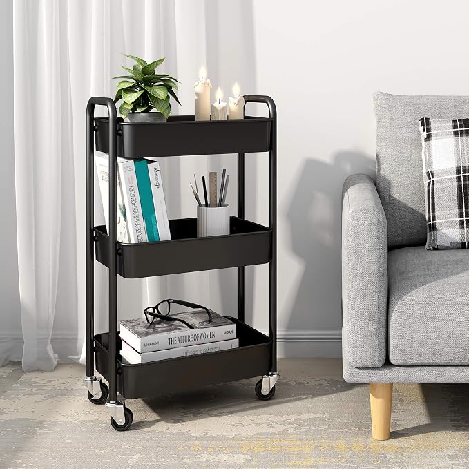 CAXXA 3-Tier Rolling Metal Storage Organizer - Image 9