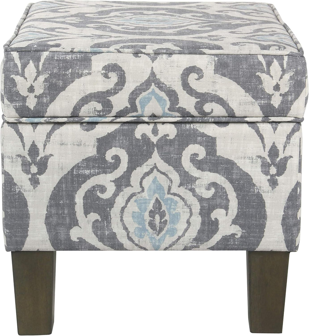 HomePop 22" Modern Rectangular Storage Ottoman - Suri Blue