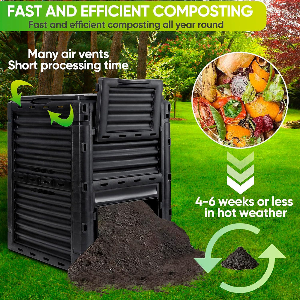 SUPER DEAL 80 Gallon Compost Bin, Outdoor 300 L Garden Composter, Large Capac...
