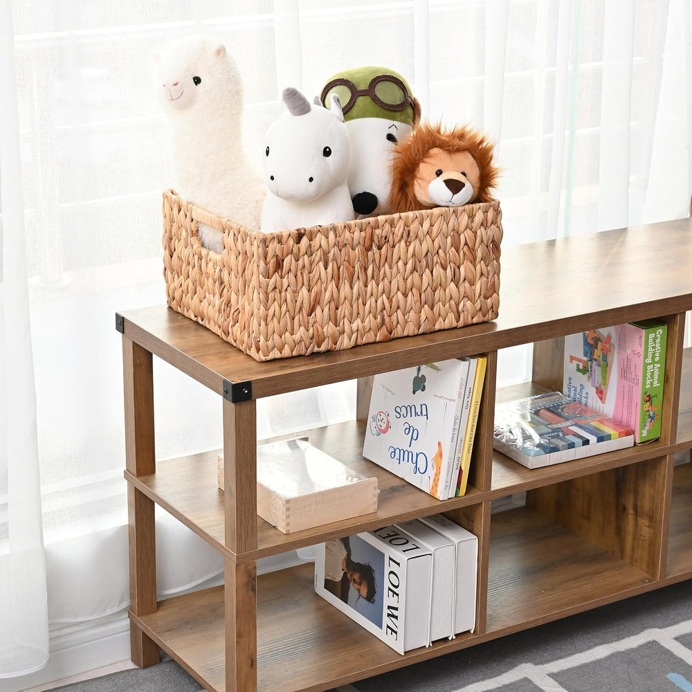 Jumbo Wicker Basket for Orgainzing, Extra Large Rectangular Water Hyacinth St...