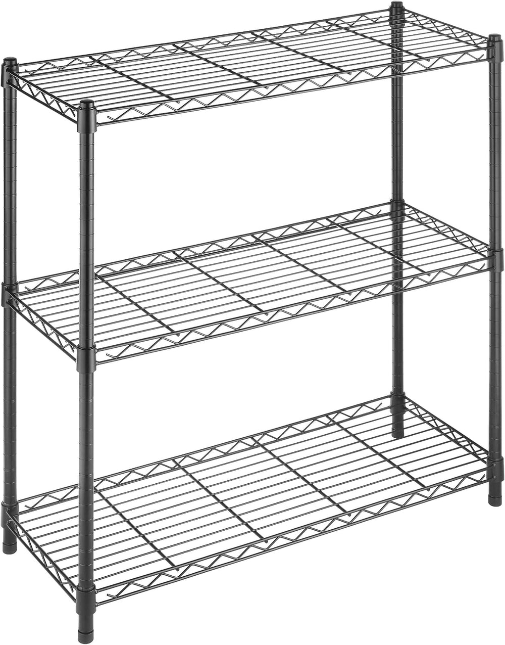 Whitmor 3 Tier Shelving Unit, Metal Shelving, Adjustable Wire Shelving