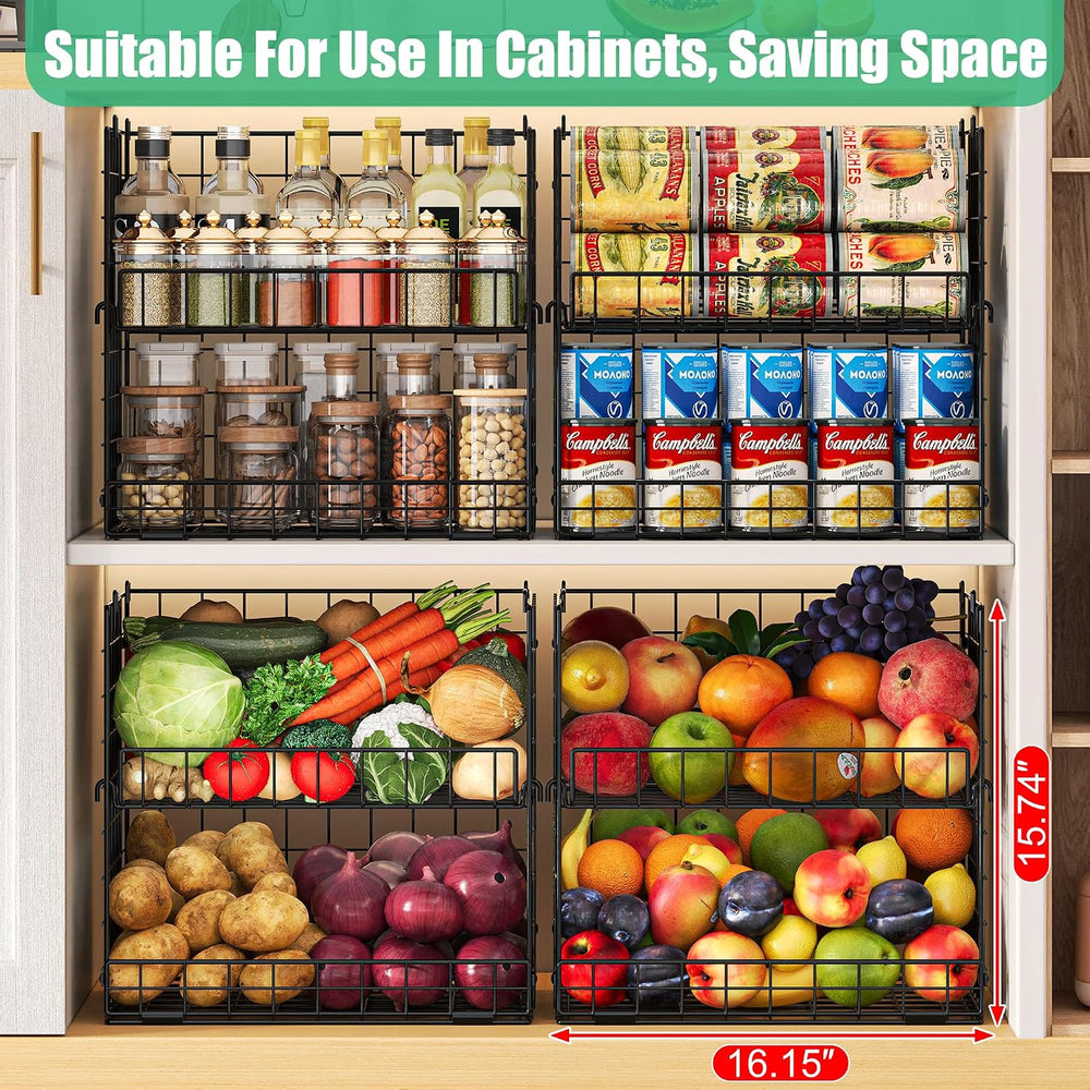 JKsmart 8-Tier XXL Stackable Wire Basket, Pantry Organizers and Storage