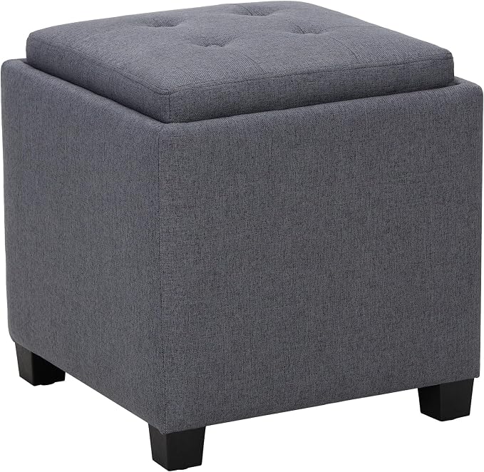COLAMY Fabric Square Storage Ottoman - Image 7