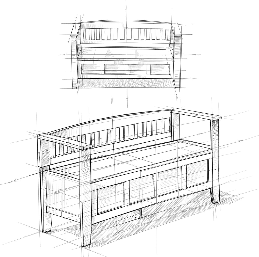SIMPLIHOME Colton 42" Wide Solid Mango Wood Bench in Natural