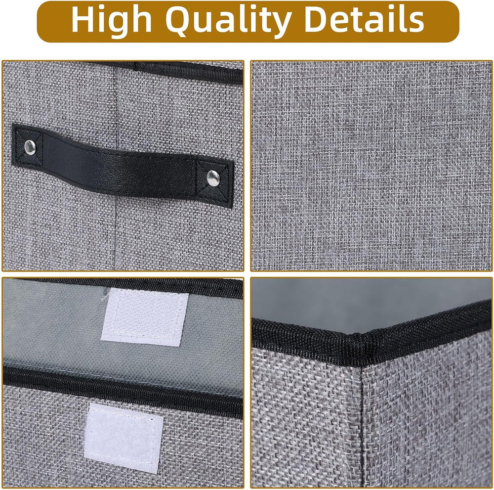Gray Storage Baskets with Lid,Closet Bin,13x9.1x7.9In,5Pack