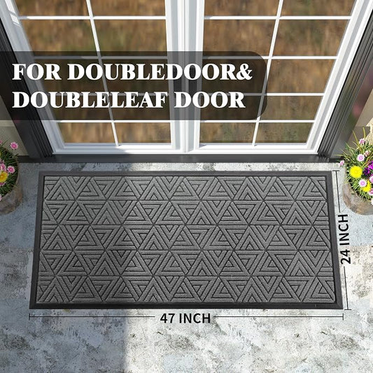 Yimobra Large Door Mat 47x24, All-Weather Waterproof Non-Slip Welcome Matt - Image 2
