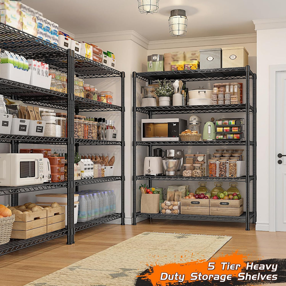 REIBII Metal Shelving, 1500LBS Heavy Duty&71" H Space Saving, for Ki...