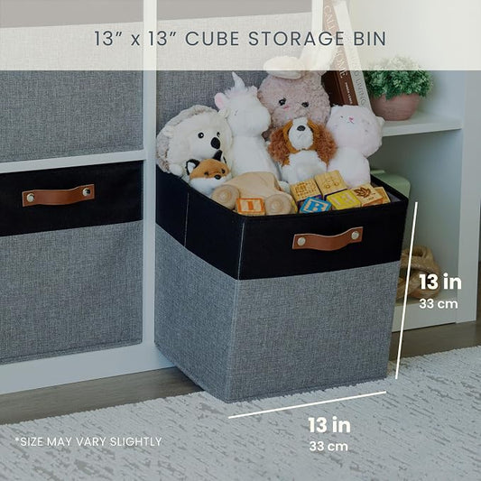OrganiHaus 13x13 Cube Fabric Storage Bins Set of 4, Fabric Storage Cubes w/ - Image 2