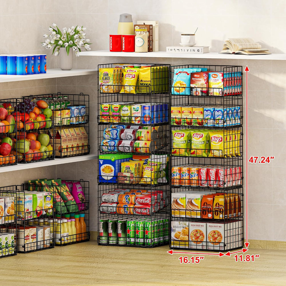 JKsmart 6-Tier XXL Stackable Wire Basket, Snack Organizer for Countertop