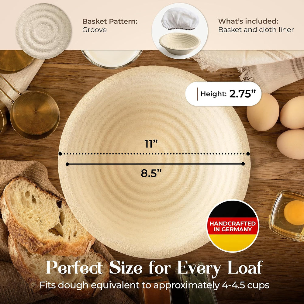 Wood Pulp Banneton Bread Proofing Basket Set – Round 2.2 LB & Oval 1.5 LB...