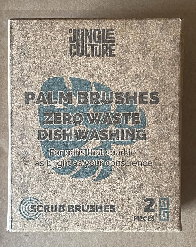 Jungle Culture Kitchen Dish Scrubber Set of 2 • Bamboo Dish Brush - Image 11
