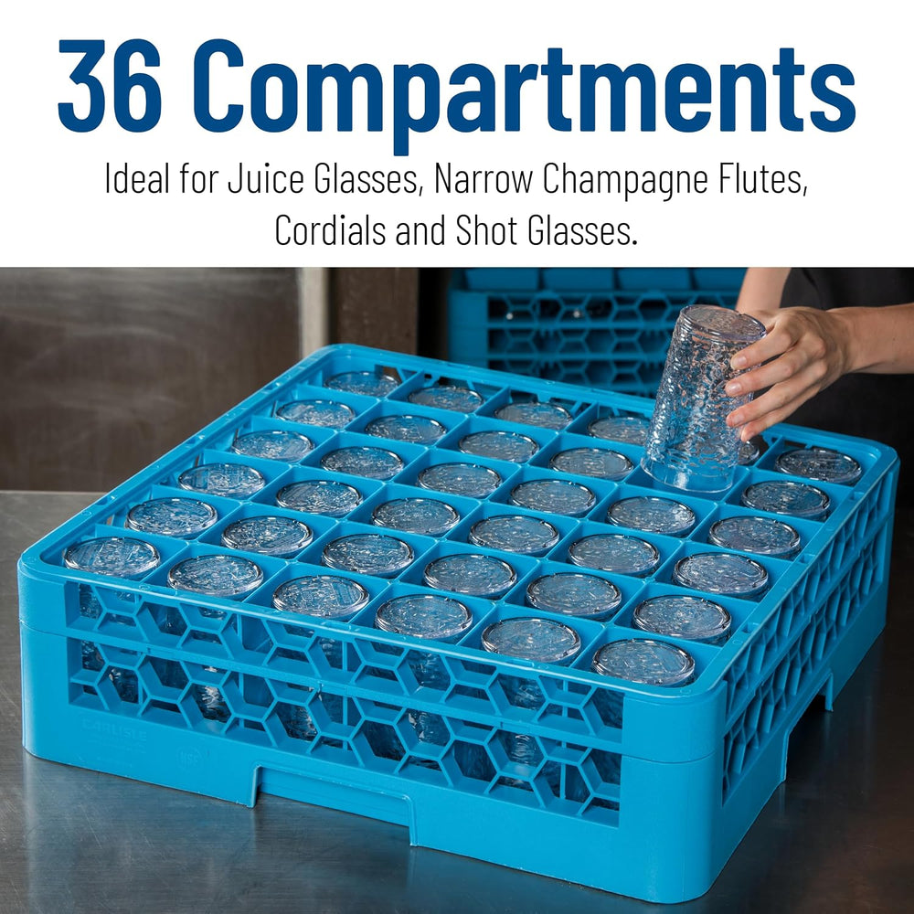 Carlisle FoodService Products 36 Compartment Glass Racks with 1 Extender - Fi...
