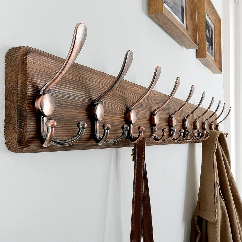 SKOLOO Coat Rack Wall Mounted - 38.6" Long, Wooden, Heavy Duty, Rustic C...