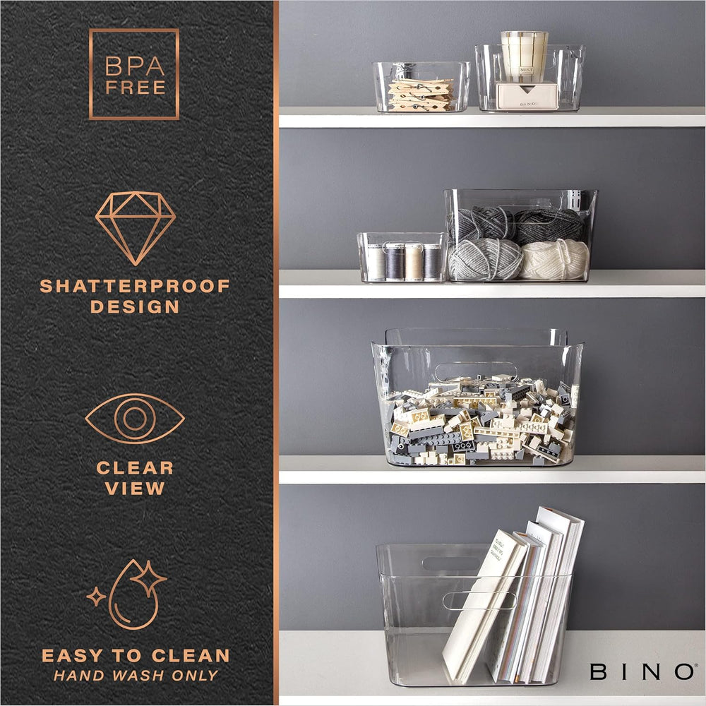 BINO | Plastic Organizer Bins, Small - 8 Pack | The SOHO Collection | Multi-U...