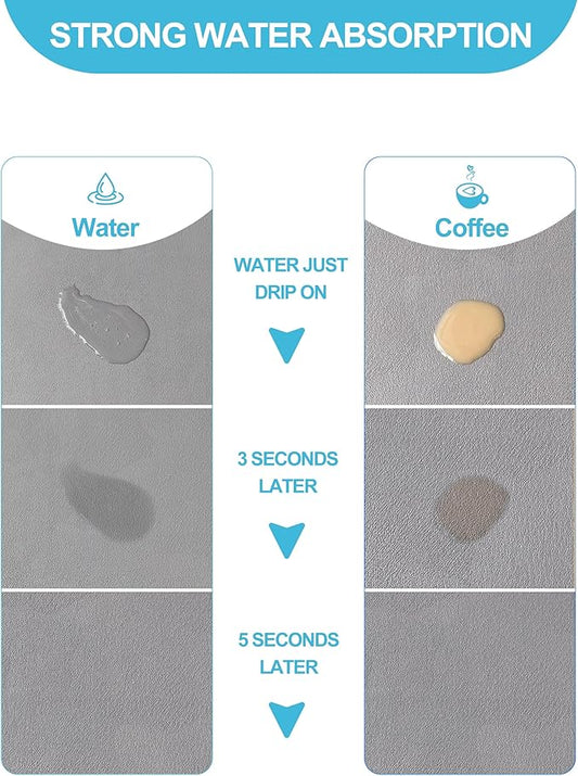 Dish Drying Mat for Kitchen Counter, Hide Stain Anti Absorbent for Kitchen - Image 2
