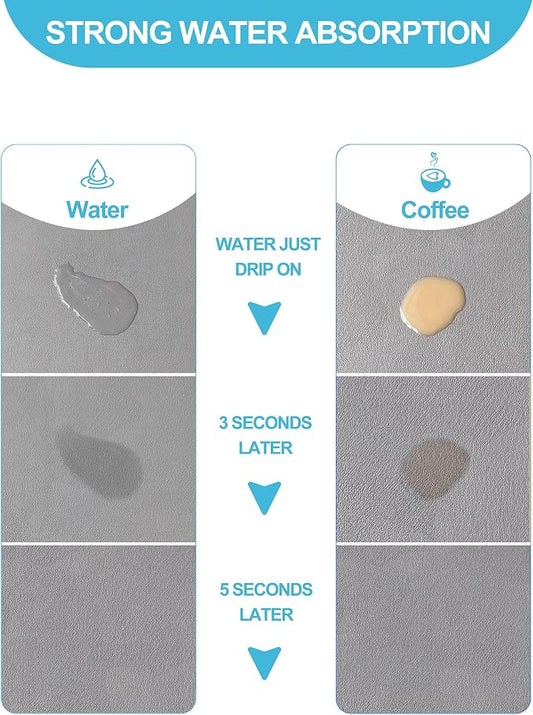 Dish Drying Mat for Kitchen Counter, Hide Stain Anti Absorbent for Kitchen - Image 2
