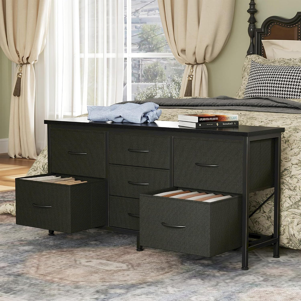 DUMOS 7 Drawer Fabric Dresser, Clothes Organizer Storage Tower for Bedroom