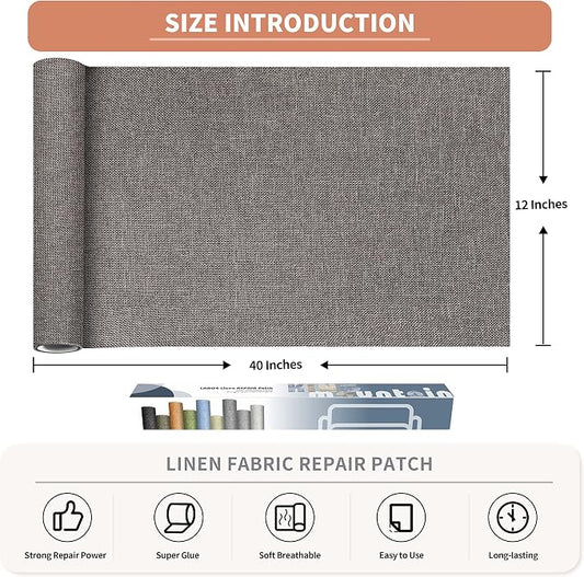KING MOUNTAIN Fine Linen Repair Patches, Self-Adhesive Linen Fabric Patches - Image 2