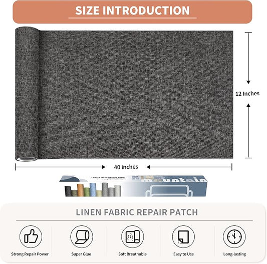 KING MOUNTAIN Fine Linen Repair Patches, Self-Adhesive Linen Fabric Patches - Image 2