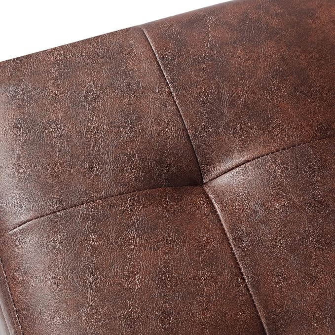 Adeco Faux Leather Storage Ottoman Bench