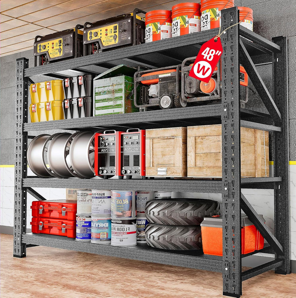 48" Wide Heavy Duty Garage Shelving Units,3000LBS 24 Deep Storage Shelve...