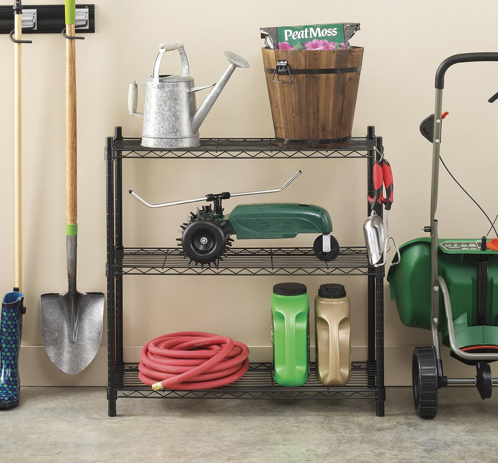 Whitmor 3 Tier Shelving Unit, Metal Shelving, Adjustable Wire Shelving