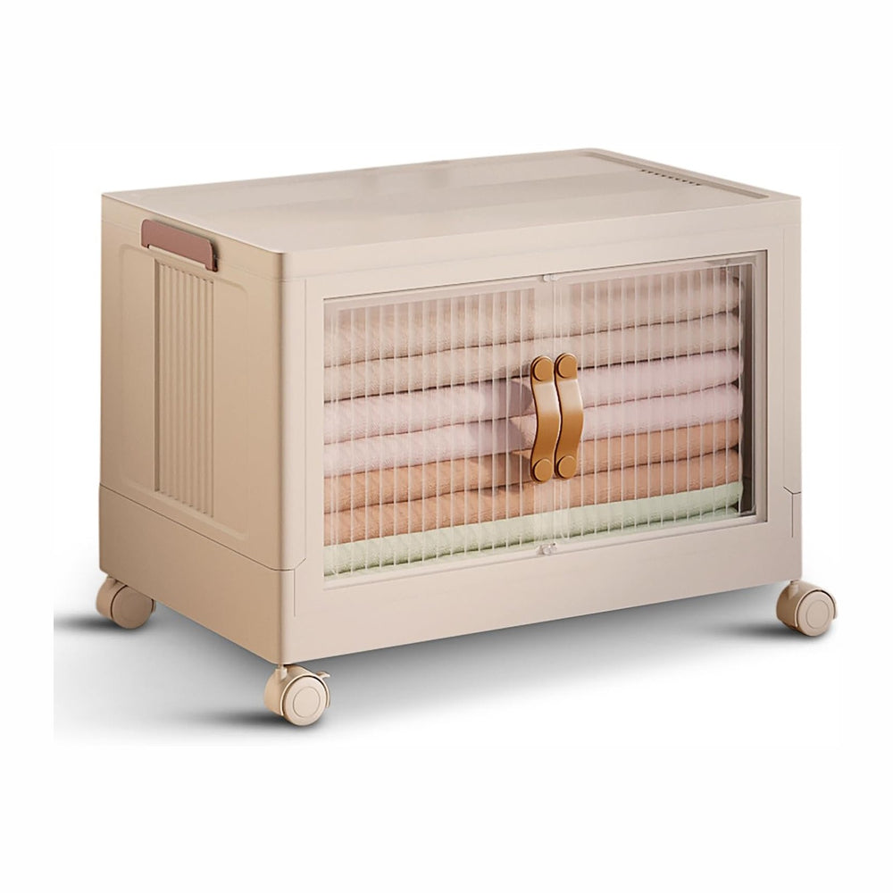 1 Tier Plastic Stackable Storage Bins Open Front with Lids & 360° Wheels ...