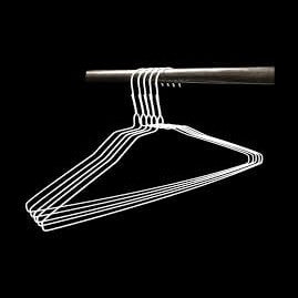 100 Standard White Clothes Hangers - 18" White Wire Hangers