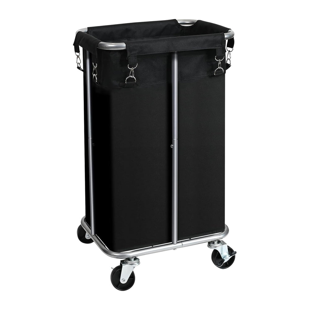 100L Rolling Laundry Hamper Basket with Wheels for Bedroom, Black