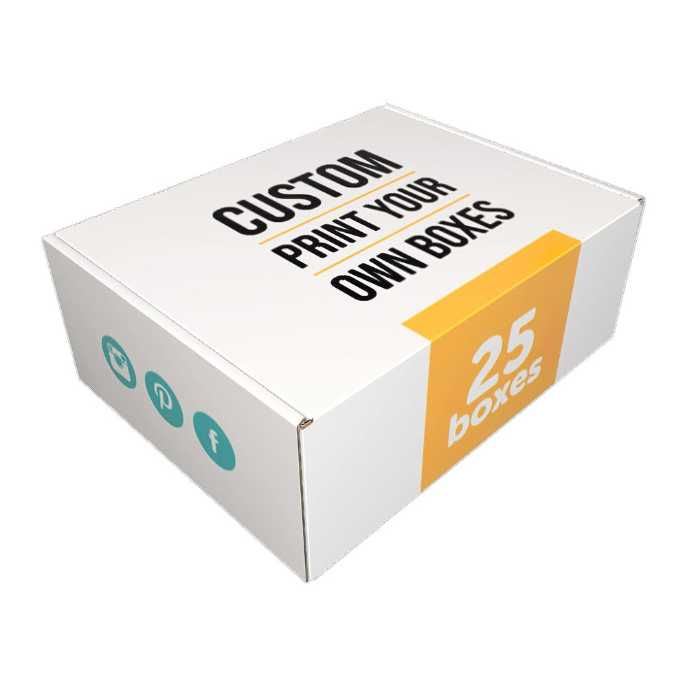 10x8x4 in. Personalized Shipping Boxes (25 Pack) - Custom Printed Outside wit...