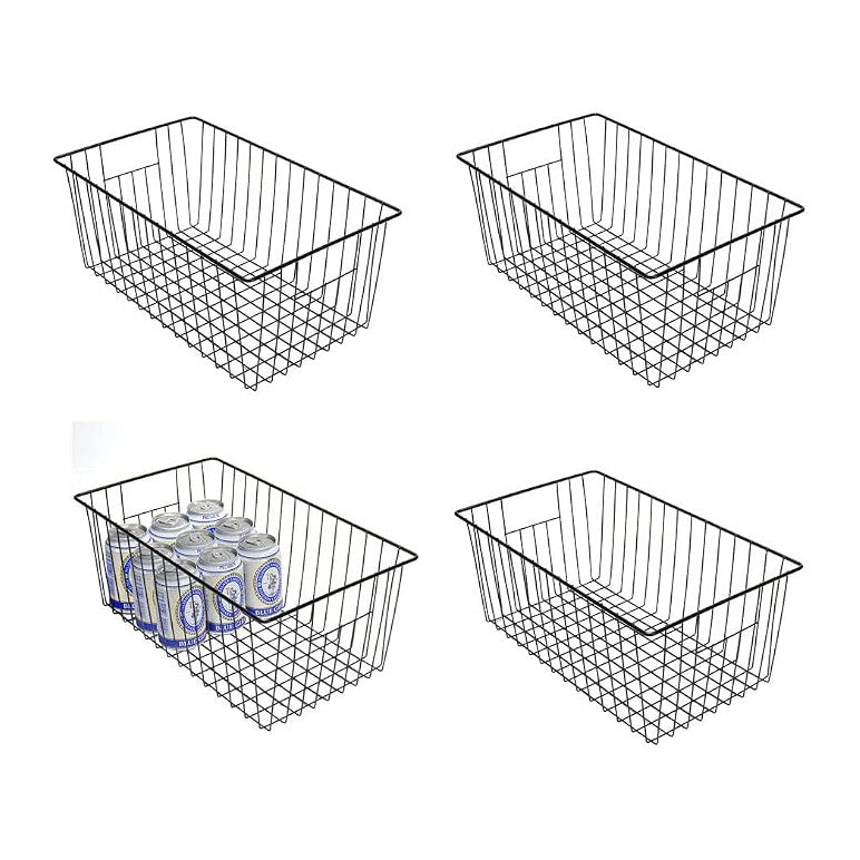 16inch Freezer Wire Storage Organizer Baskets, Household Refrigerator Bin