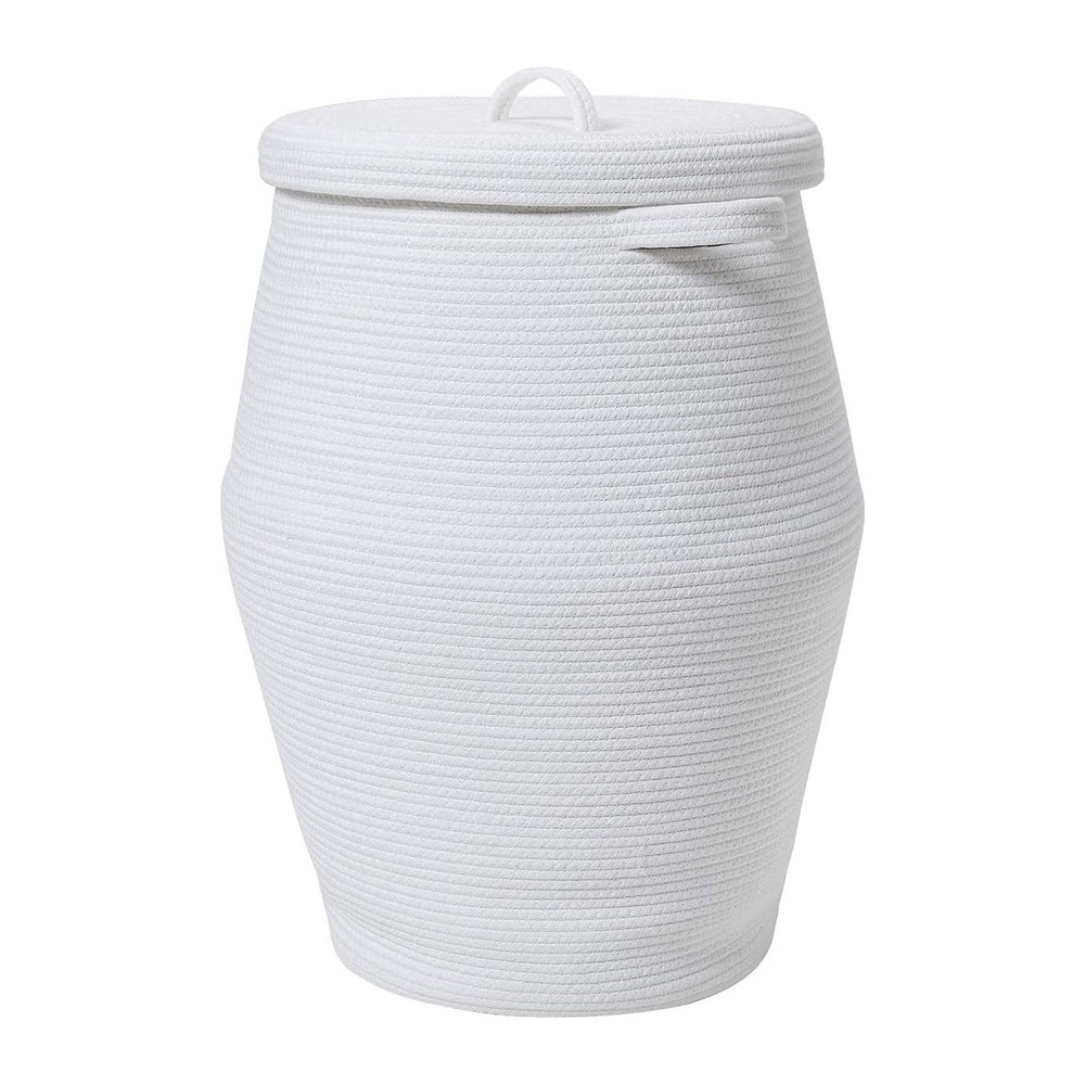 26"x20" Extra Large Tall Woven Laundry Basket with Lid, Cotton Rope...