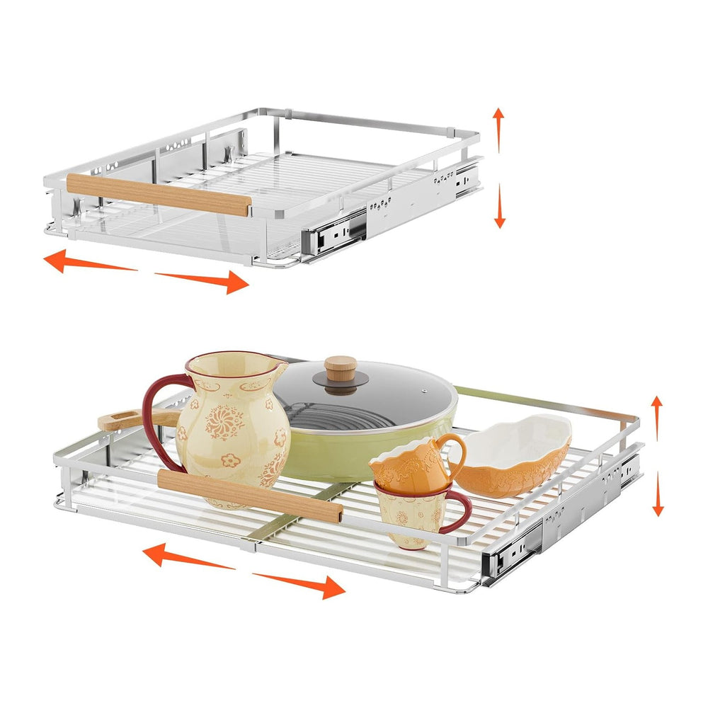 2Pack Expandable Pull Out Cabinet Organizer, 17.1"-28.1" W x 22.5&q...