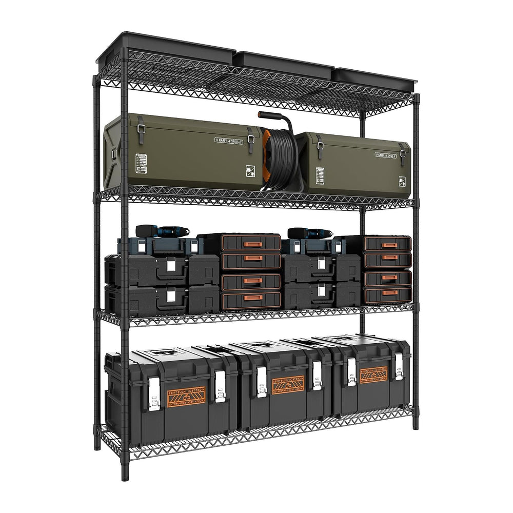 4 Tiers Storage Shelves Load 2640LBS, Metal Shelving Wire Metal Shelving Unit